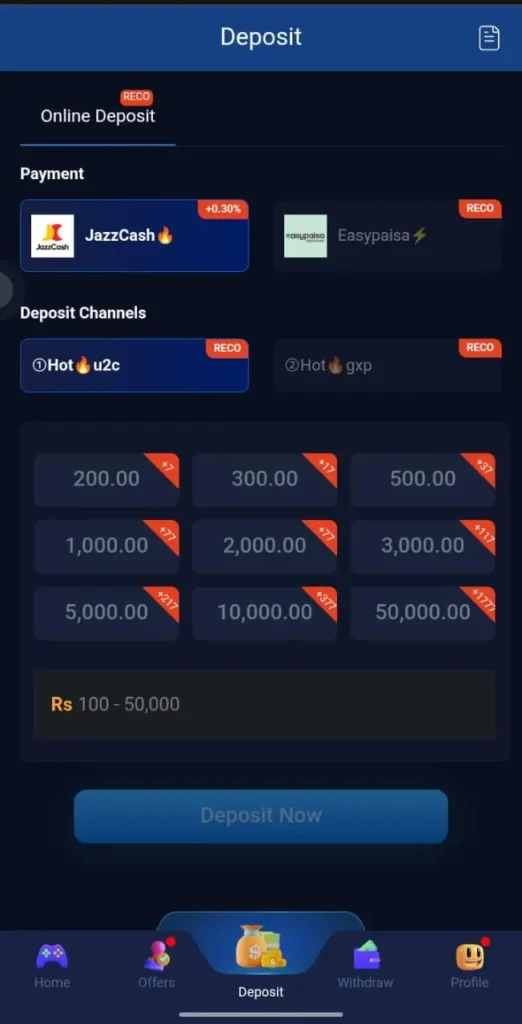 Deposit and Withdraw on 6nnn Download